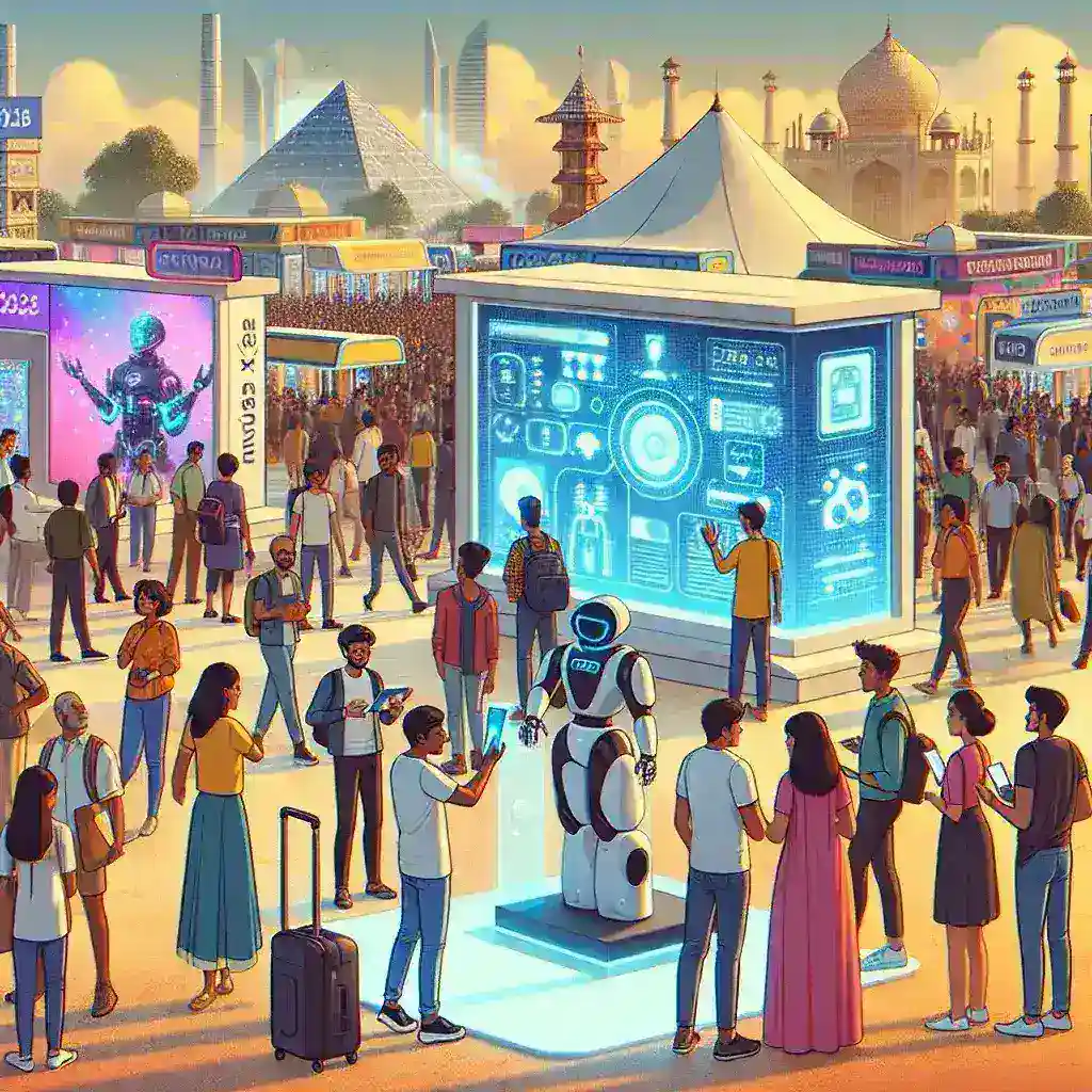 "Attendees exploring innovative tech exhibits at AuroNova 2025, Central India's premier technology festival showcasing cutting-edge advancements and emerging startups."